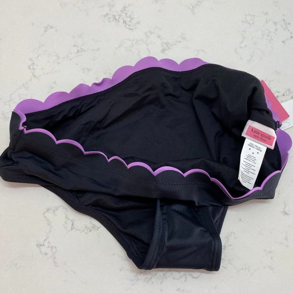 NWT Kate Spade Scallop Black Bikini Bottom - Picture 2 of 7
